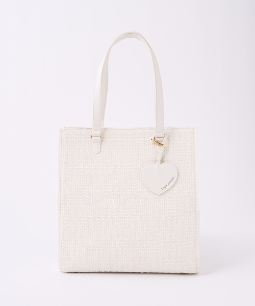 one after another NICE CLAUP（ワンアフターアナザーナイスクラップ）の「WEB限定/【LouLoumei】ハートチャーム付きトートバッグ／自立可能（トートバッグ・レディース・サックスブルー/ミント/ラベンダー/ピンク/アイボリー/ブラック/ベージュ/レッド・FREE）」の2枚目の写真