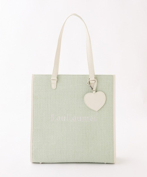 one after another NICE CLAUP（ワンアフターアナザーナイスクラップ）の「WEB限定/【LouLoumei】ハートチャーム付きトートバッグ／自立可能（トートバッグ・レディース・サックスブルー/ミント/ラベンダー/ピンク/アイボリー/ブラック/ベージュ/レッド・FREE）」の4枚目の写真