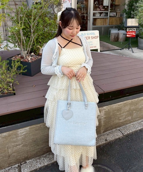 one after another NICE CLAUP（ワンアフターアナザーナイスクラップ）の「WEB限定/【LouLoumei】ハートチャーム付きトートバッグ／自立可能（トートバッグ・レディース・サックスブルー/ミント/ラベンダー/ピンク/アイボリー/ブラック/ベージュ/レッド・FREE）」の18枚目の写真