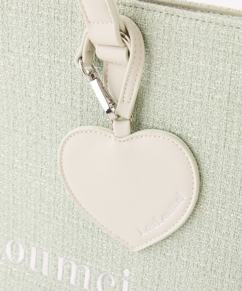 one after another NICE CLAUP（ワンアフターアナザーナイスクラップ）の「WEB限定/【LouLoumei】ハートチャーム付きトートバッグ／自立可能（トートバッグ・レディース・サックスブルー/ミント/ラベンダー/ピンク/アイボリー/ブラック/ベージュ/レッド・FREE）」の9枚目の写真
