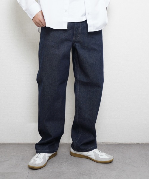 HANES（ヘインズ）の「Hanes ワイドフィットデニムパンツ（その他パンツ・メンズ・ネイビー系/ブルー/ライトブルー・MEDIUM/LARGE/SMALL/X-LARGE）」の3枚目の写真