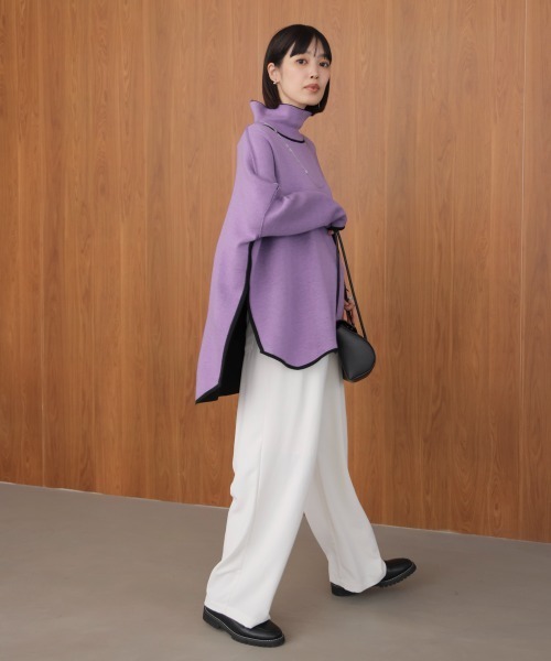 Bou Jeloud(ブージュルード)の「リバーシブルWフェイスポンチョ風ニットプルオーバー(ニット/セーター・レディース・ライトグレー/イエロー系その他/ブラック系その他・FREE)」の12枚目の写真