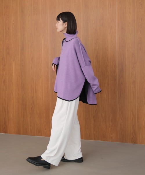 Bou Jeloud(ブージュルード)の「リバーシブルWフェイスポンチョ風ニットプルオーバー(ニット/セーター・レディース・ライトグレー/イエロー系その他/ブラック系その他・FREE)」の15枚目の写真