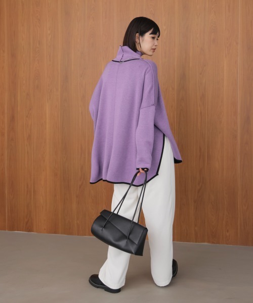 Bou Jeloud(ブージュルード)の「リバーシブルWフェイスポンチョ風ニットプルオーバー(ニット/セーター・レディース・ライトグレー/イエロー系その他/ブラック系その他・FREE)」の19枚目の写真