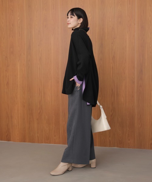 Bou Jeloud(ブージュルード)の「リバーシブルWフェイスポンチョ風ニットプルオーバー(ニット/セーター・レディース・ライトグレー/イエロー系その他/ブラック系その他・FREE)」の22枚目の写真