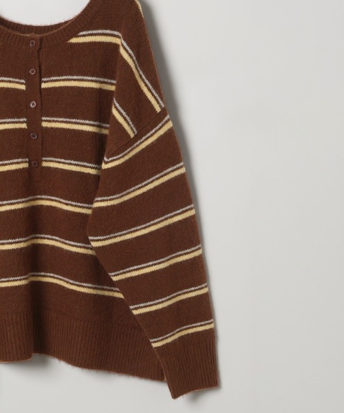 BAYFLOW（ベイフロー）の「2WAYボーダーニットプルオーバー（ニット/セーター・レディース・ブラウン/ブラック/ブルー・FREE）」の10枚目の写真