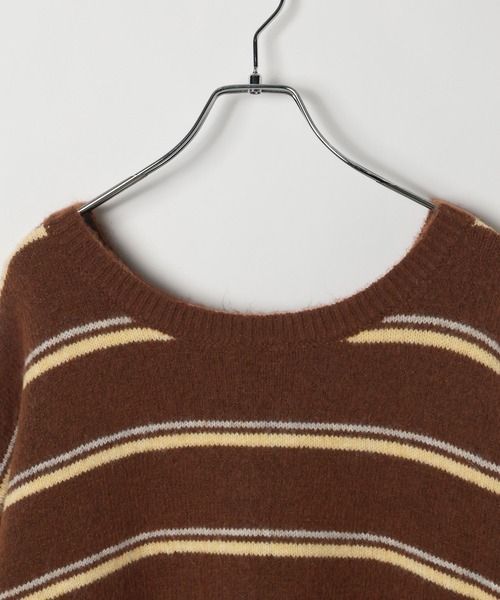 BAYFLOW（ベイフロー）の「2WAYボーダーニットプルオーバー（ニット/セーター・レディース・ブラウン/ブラック/ブルー・FREE）」の12枚目の写真