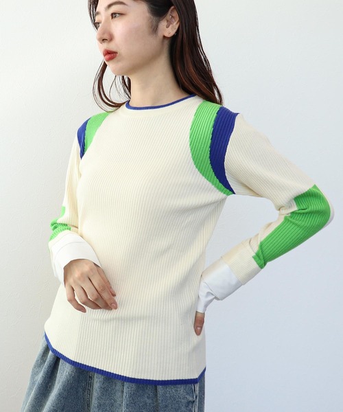 Cepica（セピカ）の「【MARECHAL TERRE / マルシャルテル】リブニットトップス（ニット/セーター・レディース・ラベンダー/グレー/アイボリー・FREE）」の4枚目の写真