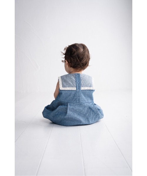 maarook(マルーク)の「ネップデニムbabyロンパース(ロンパース・キッズ・ブルー・70cm/80cm)」の3枚目の写真