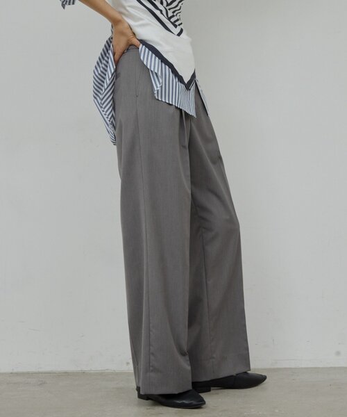 GALLARDAGALANTE（ガリャルダガランテ）の「【手洗い可】タックストレートパンツ（その他パンツ・レディース・ベージュ/グレー・1/0）」の22枚目の写真