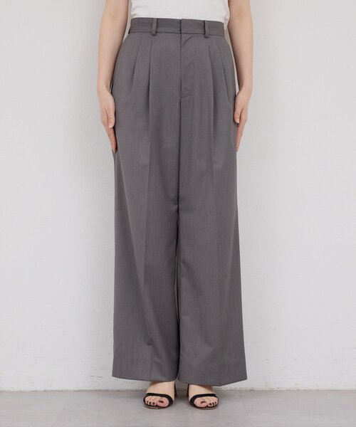 GALLARDAGALANTE（ガリャルダガランテ）の「【手洗い可】タックストレートパンツ（その他パンツ・レディース・ベージュ/グレー・1/0）」の6枚目の写真