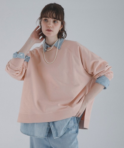 URBAN RESEARCH Sonny Label（アーバンリサーチサニーレーベル）の「裏毛ラグランワイドスウェットプルオーバー（スウェット・レディース・ピンク/チャコールグレー/オートミール・FREE）」の15枚目の写真