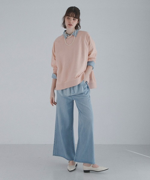 URBAN RESEARCH Sonny Label（アーバンリサーチサニーレーベル）の「裏毛ラグランワイドスウェットプルオーバー（スウェット・レディース・ピンク/チャコールグレー/オートミール・FREE）」の17枚目の写真