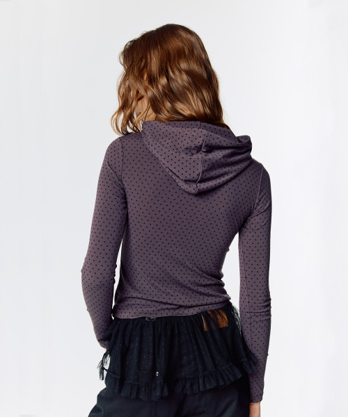 LARTIGENT（ラーティゼン）の「L15 SLIM LONG HOOD TEE(DARK BROWN)（パーカー・レディース・その他・FREE）」の4枚目の写真
