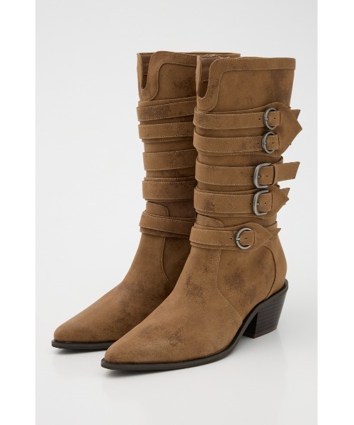 LAGUA GEM(ラグアジェム)の「BELTED MIDDLE ブーツ(ブーツ・レディース・ベージュ/ブラック・SMALL/MEDIUM/LARGE)」の9枚目の写真