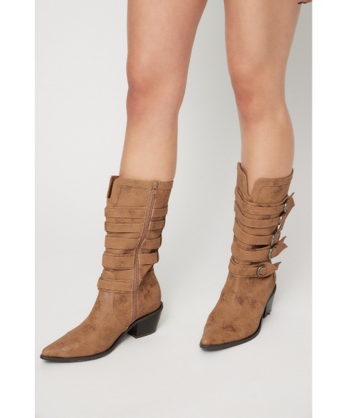 LAGUA GEM(ラグアジェム)の「BELTED MIDDLE ブーツ(ブーツ・レディース・ベージュ/ブラック・SMALL/MEDIUM/LARGE)」の19枚目の写真