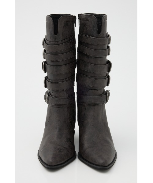 LAGUA GEM(ラグアジェム)の「BELTED MIDDLE ブーツ(ブーツ・レディース・ベージュ/ブラック・SMALL/MEDIUM/LARGE)」の4枚目の写真