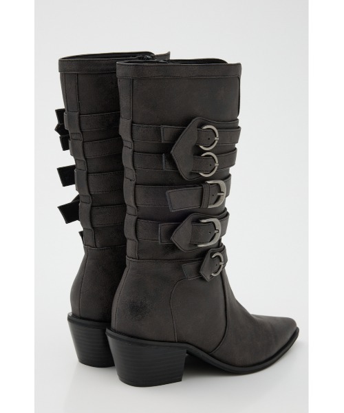 LAGUA GEM(ラグアジェム)の「BELTED MIDDLE ブーツ(ブーツ・レディース・ベージュ/ブラック・SMALL/MEDIUM/LARGE)」の5枚目の写真