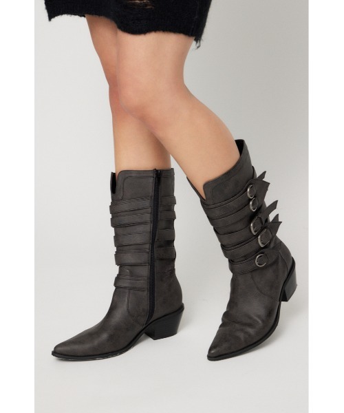 LAGUA GEM(ラグアジェム)の「BELTED MIDDLE ブーツ(ブーツ・レディース・ベージュ/ブラック・SMALL/MEDIUM/LARGE)」の7枚目の写真