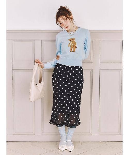 LILY BROWN（リリーブラウン）の「シアーリブハイソックス（ソックス/靴下・レディース・ライトブルー/イエロー/ブラウン・F）」の7枚目の写真