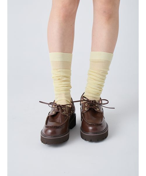 LILY BROWN（リリーブラウン）の「シアーリブハイソックス（ソックス/靴下・レディース・ライトブルー/イエロー/ブラウン・F）」の17枚目の写真
