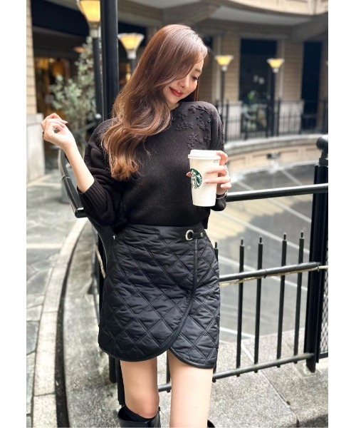 LUDICRUM(ルーディクルム)の「Quilted wrap mini skirt(スカート・レディース・オフホワイト/ブラック・S/M/XS)」の2枚目の写真