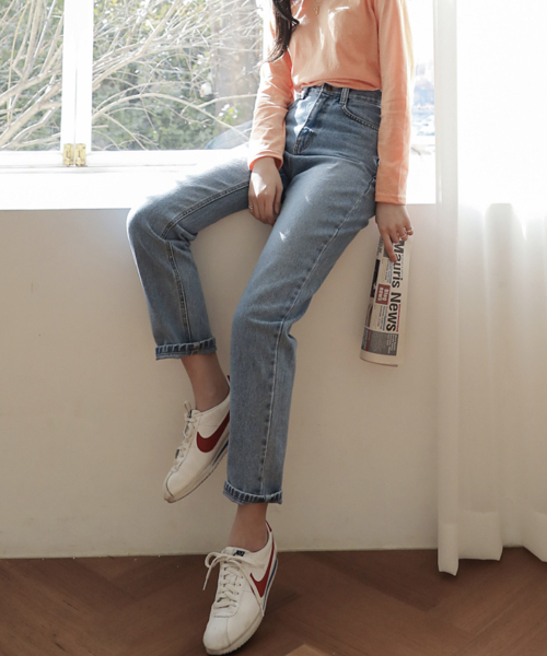 BBAEBBAE（ペッペ）の「国内製作のハイウエストボーイフィットワイドデニムパンツ（デニムパンツ・レディース・その他・S/M/L）」の2枚目の写真