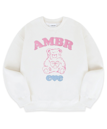 ラブリーベア刺繍スウェットTシャツ AMM1324 (アイボリー)