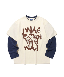 ISTKUNST | BORN THIS LAYERED LS TEE_IVORY(IK2EFMT550A)(Tシャツ/カットソー)