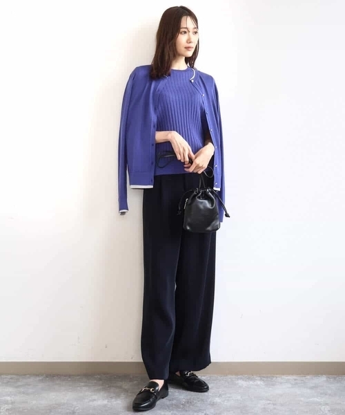 MK MICHEL KLEIN（エムケーミッシェルクラン）の「配色デザインカラーニットアンサンブル/洗える（アンサンブル・レディース・ブルー/グレイッシュベージュ/ネイビー/ミント・38）」の19枚目の写真