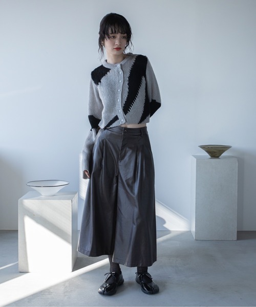 VACANCY（ヴァカンシー）の「ウェーブ配色透かし編みカーディガン（カーディガン/ボレロ・レディース・グレー/ライトブルー/パープル・FREE）」の16枚目の写真