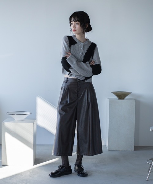 VACANCY（ヴァカンシー）の「ウェーブ配色透かし編みカーディガン（カーディガン/ボレロ・レディース・グレー/ライトブルー/パープル・FREE）」の17枚目の写真