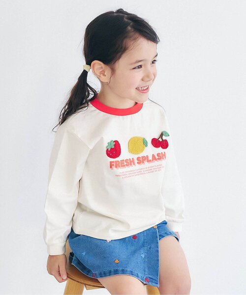 apres les cours（アプレレクール）の「バラエティかぎ針モチーフTシャツ_ジュニア対応（Tシャツ/カットソー・キッズ・ラベンダー/ミント/イエロー/アイボリー・80/90/100/110/120/130/140）」の2枚目の写真