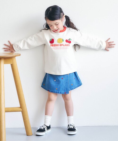 apres les cours（アプレレクール）の「バラエティかぎ針モチーフTシャツ_ジュニア対応（Tシャツ/カットソー・キッズ・ラベンダー/ミント/イエロー/アイボリー・80/90/100/110/120/130/140）」の5枚目の写真