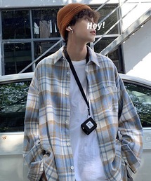 WARAIJOGO（ワライジョウゴ）の「ルーズシルエットネルチェック長袖シャツ/ネルシャツ（シャツ/ブラウス）」