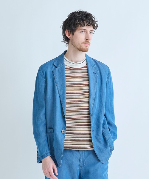 MEN'S BIGI(メンズビギ)の「テンセルダンガリーテーラードジャケット(テーラードジャケット・メンズ・ブラック/ブルー・04/03/02)」の3枚目の写真