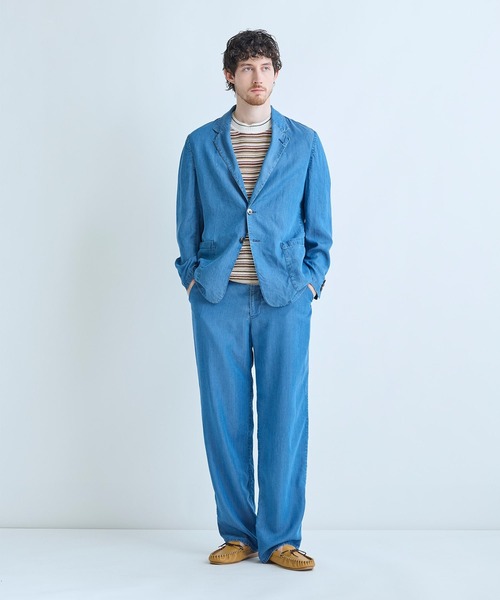 MEN'S BIGI(メンズビギ)の「テンセルダンガリーテーラードジャケット(テーラードジャケット・メンズ・ブラック/ブルー・04/03/02)」の7枚目の写真