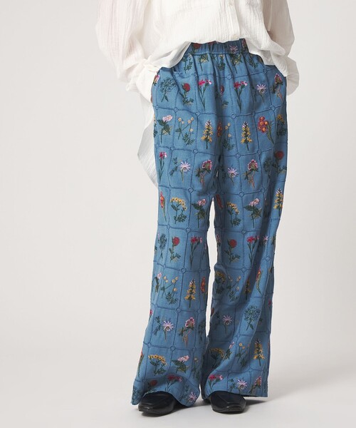 CITEN(シテン)の「<CITEN>ブロックフラワーシシュウイージーパンツ(その他パンツ・レディース・オフホワイト/ブラック/ライトブルー・M/S)」の3枚目の写真