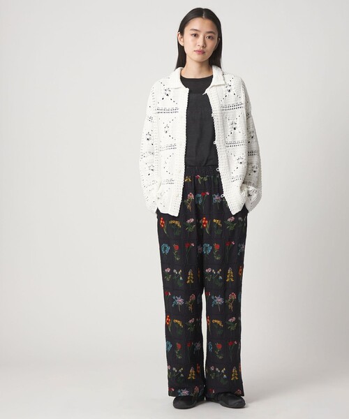 CITEN（シテン）の「＜CITEN＞ブロックフラワーシシュウイージーパンツ（その他パンツ・レディース・オフホワイト/ブラック/ライトブルー・M/S）」の8枚目の写真