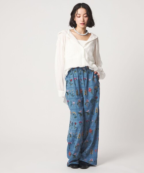 CITEN（シテン）の「＜CITEN＞ブロックフラワーシシュウイージーパンツ（その他パンツ・レディース・オフホワイト/ブラック/ライトブルー・M/S）」の10枚目の写真