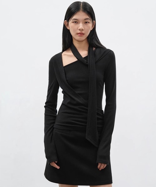 EIGHTHMONTH(エイスマンス)の「アシンメトリーストールデザイントップス EM26s020【EIGHTHMONTH】(Tシャツ/カットソー・レディース・ライトブルー/ブラック・S/M)」の14枚目の写真