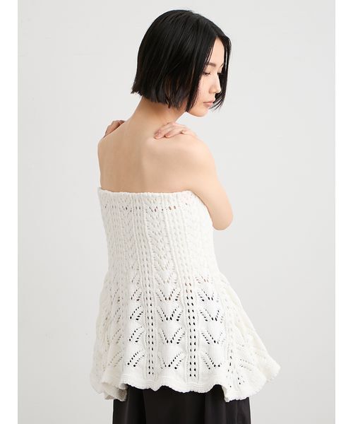 MIESROHE(ミースロエ)の「【洗える】レースニットビスチェ(ニット/セーター・レディース・ブラック/ホワイト/レッド・F)」の15枚目の写真