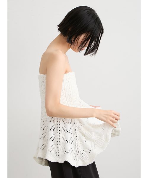 MIESROHE(ミースロエ)の「【洗える】レースニットビスチェ(ニット/セーター・レディース・ブラック/ホワイト/レッド・F)」の16枚目の写真