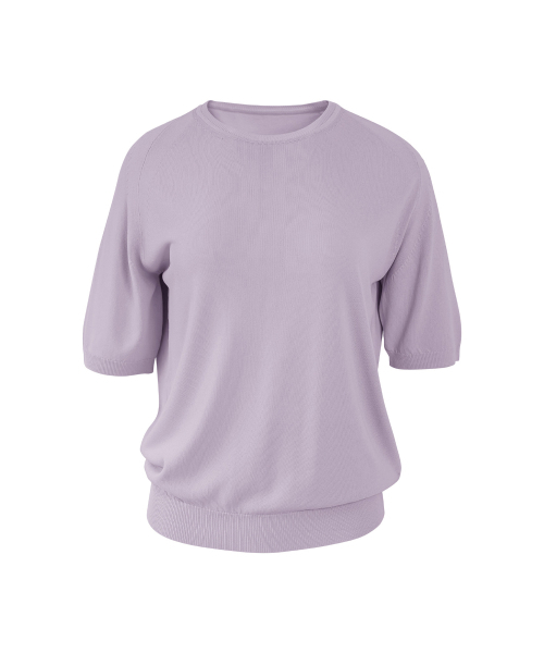 VASCARA（バスカラ）の「Essential Round Neck Half Sleeve Knitwear (7colors)（Tシャツ/カットソー・レディース・ブラック/カーキ/ライトベージュ/コーラル/ライトイエロー/ホワイト/ブラウン・FREE）」の12枚目の写真
