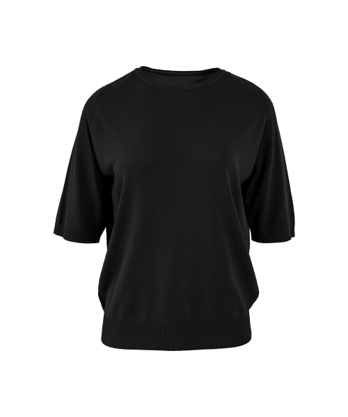 VASCARA（バスカラ）の「Essential Round Neck Half Sleeve Knitwear (7colors)（Tシャツ/カットソー・レディース・ブラック/カーキ/ライトベージュ/コーラル/ライトイエロー/ホワイト/ブラウン・FREE）」の14枚目の写真