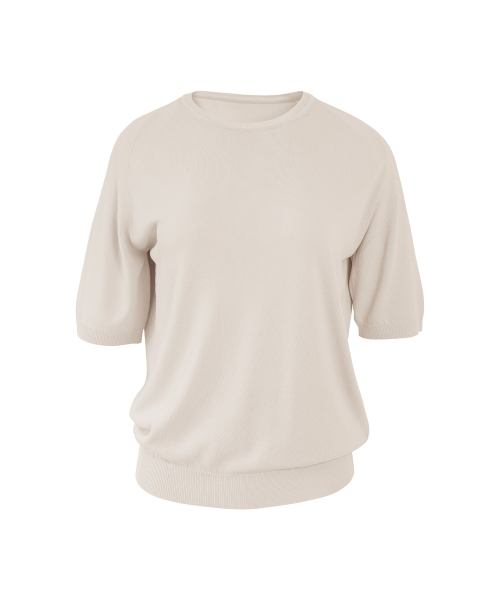 VASCARA（バスカラ）の「Essential Round Neck Half Sleeve Knitwear (7colors)（Tシャツ/カットソー・レディース・ブラック/カーキ/ライトベージュ/コーラル/ライトイエロー/ホワイト/ブラウン・FREE）」の15枚目の写真