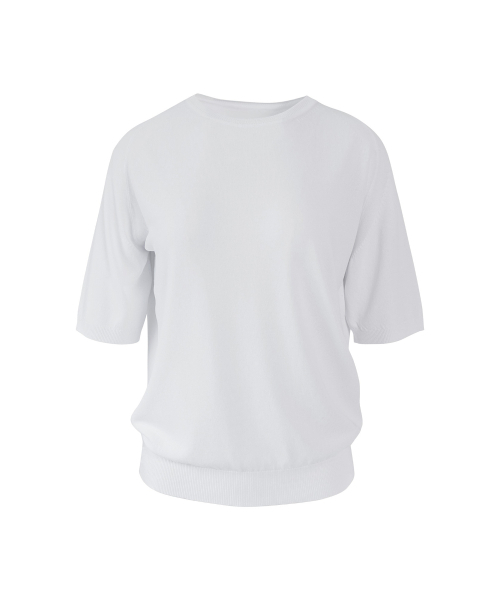 VASCARA（バスカラ）の「Essential Round Neck Half Sleeve Knitwear (7colors)（Tシャツ/カットソー・レディース・ブラック/カーキ/ライトベージュ/コーラル/ライトイエロー/ホワイト/ブラウン・FREE）」の16枚目の写真