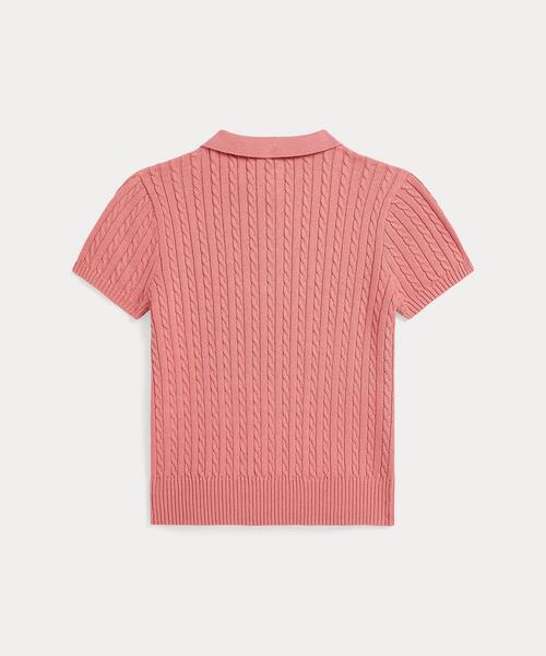 POLO RALPH LAUREN CHILDRENSWEAR(ポロ ラルフ ローレン チルドレンズウェア)の「ミニケーブル コットン ポロ セーター(ニット/セーター・キッズ・ピンク・XL/M/L)」の3枚目の写真