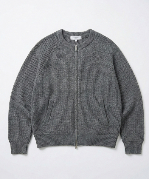 UNDEROFF(アンダーオフ)の「クロップニットジップアップカーディガングレー(カーディガン/ボレロ・メンズ・グレー・MEDIUM/LARGE/X-LARGE)」の2枚目の写真