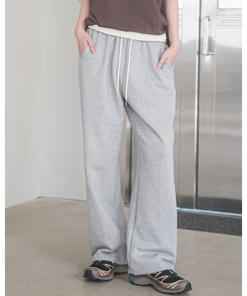 HAVISM(ヘビズム)の「ウエストコントラスト2WAYスウェットパンツ(グレー)(スウェットパンツ・レディース・その他・ONE SIZE)」の2枚目の写真